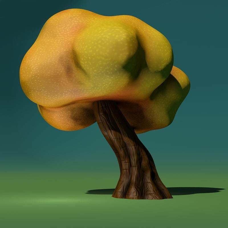 Cartoon Tree Low-poly 3D model_4