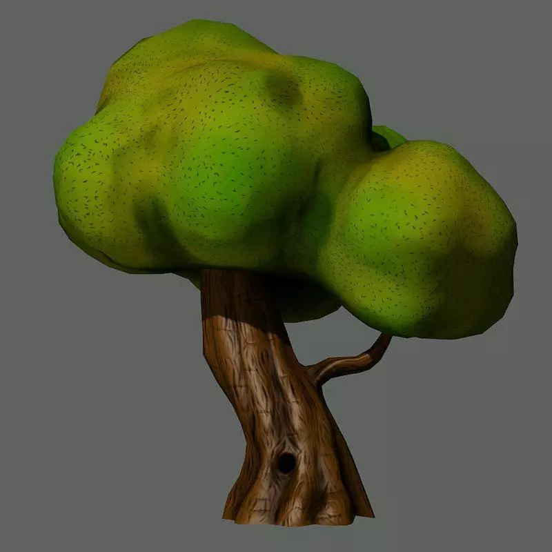 Cartoon Tree Low-poly 3D model_0
