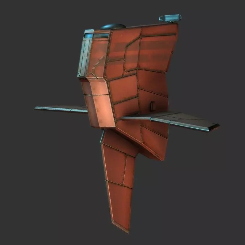 Spacecraft Cartoony Low-poly 3D model_0