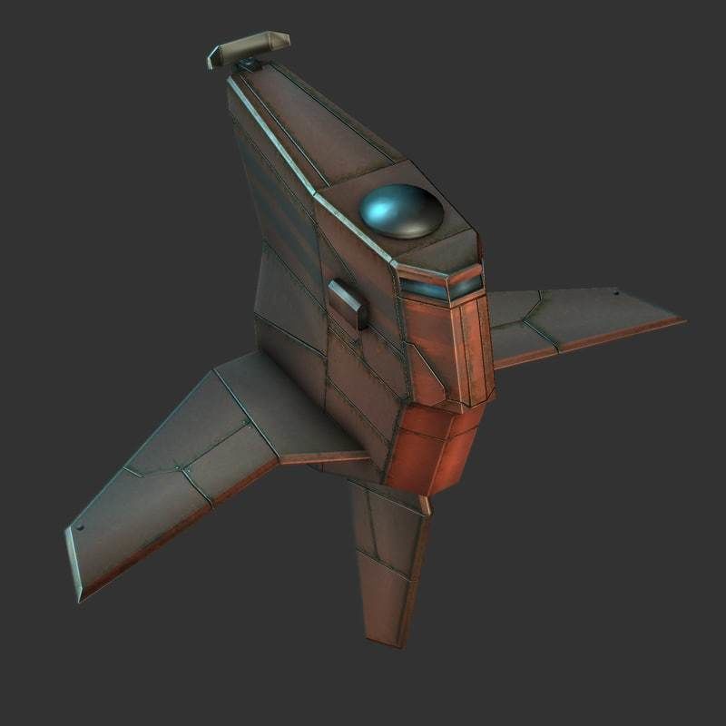 Spacecraft Cartoony Low-poly 3D model_4