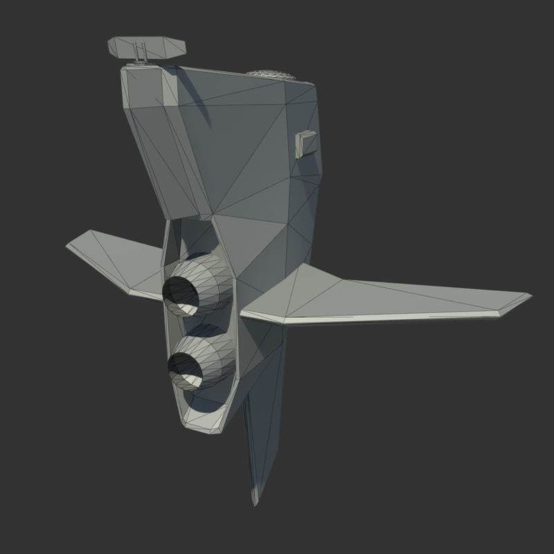 Spacecraft Cartoony Low-poly 3D model_7