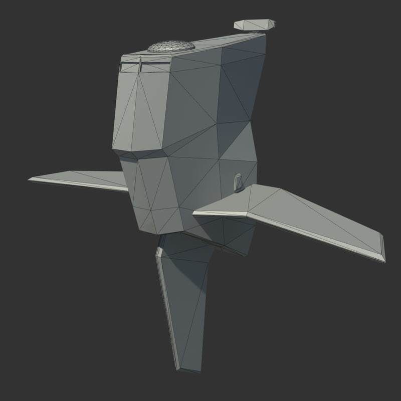 Spacecraft Cartoony Low-poly 3D model_6