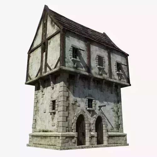 Medieval House Low-poly 3D model