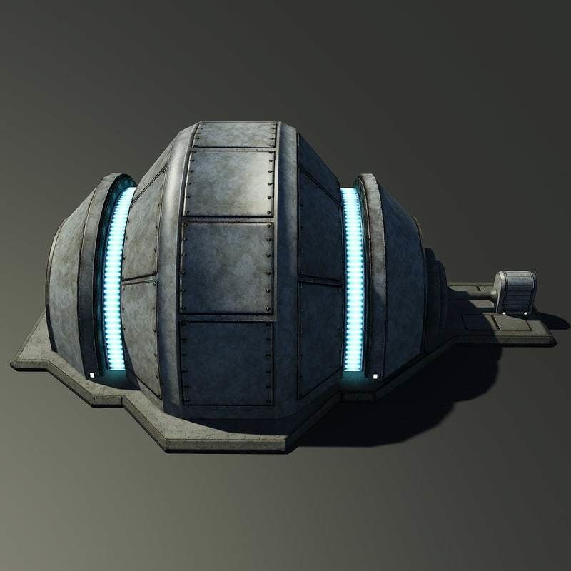 Sci-Fi Generator Low-poly 3D model_1