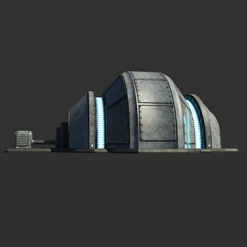 Sci-Fi Generator Low-poly 3D model_3