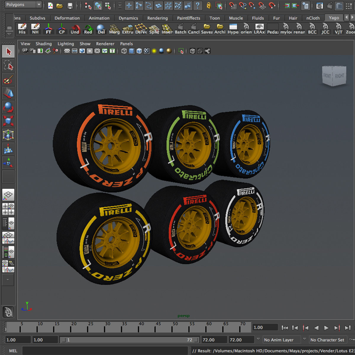 E23 Rear tyre set Low-poly 3D model_9