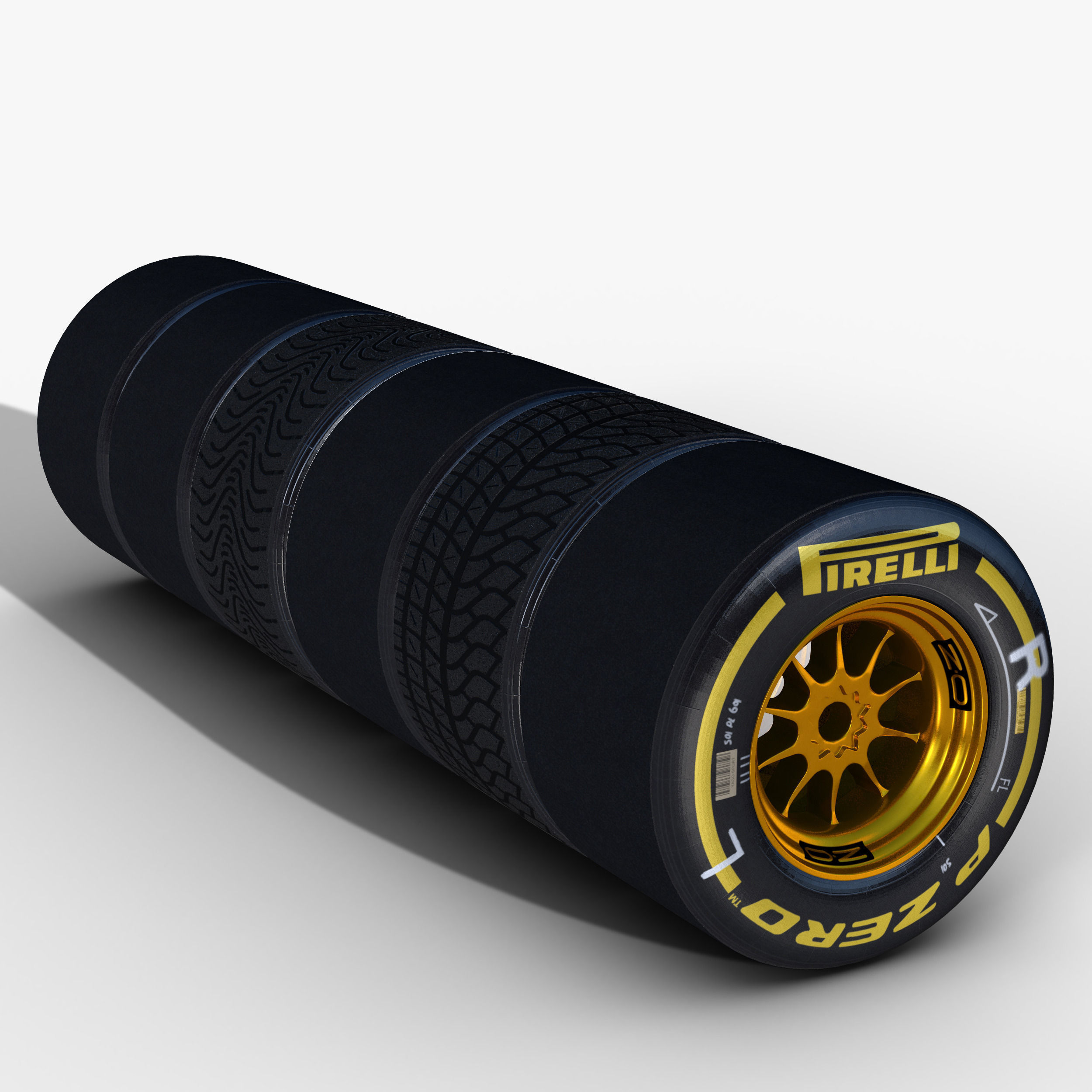 E23 Rear tyre set Low-poly 3D model_1