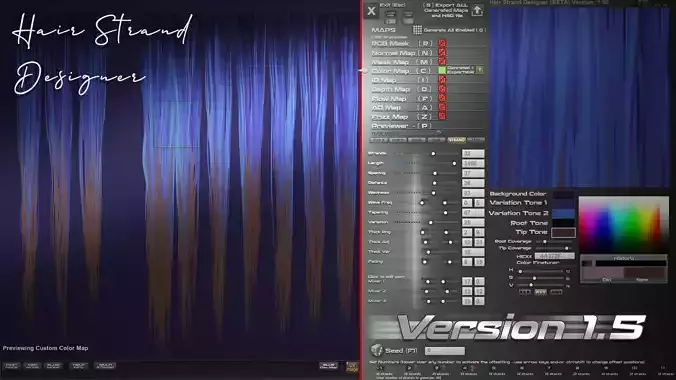 Hair strand Designer  - Standalone hair strand tool  Low-poly 3D model