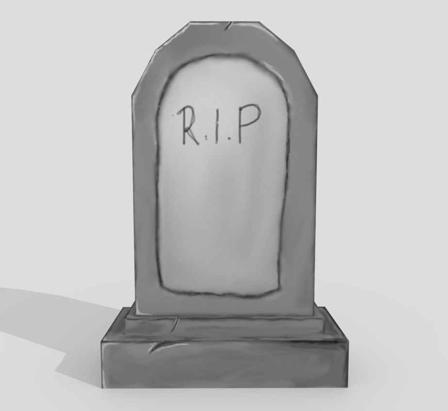 3D Gravestone for Game Assets Low-poly 3D model_2