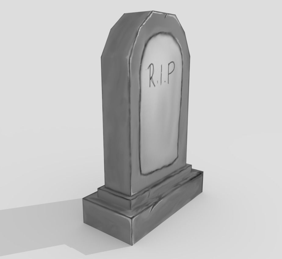 3D Gravestone for Game Assets Low-poly 3D model_1