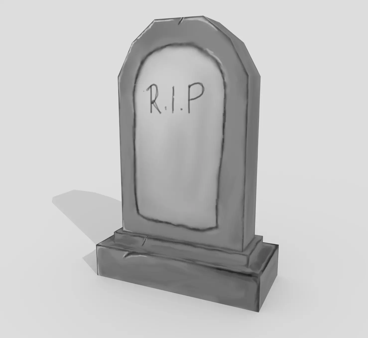 3D Gravestone for Game Assets Low-poly 3D model_0