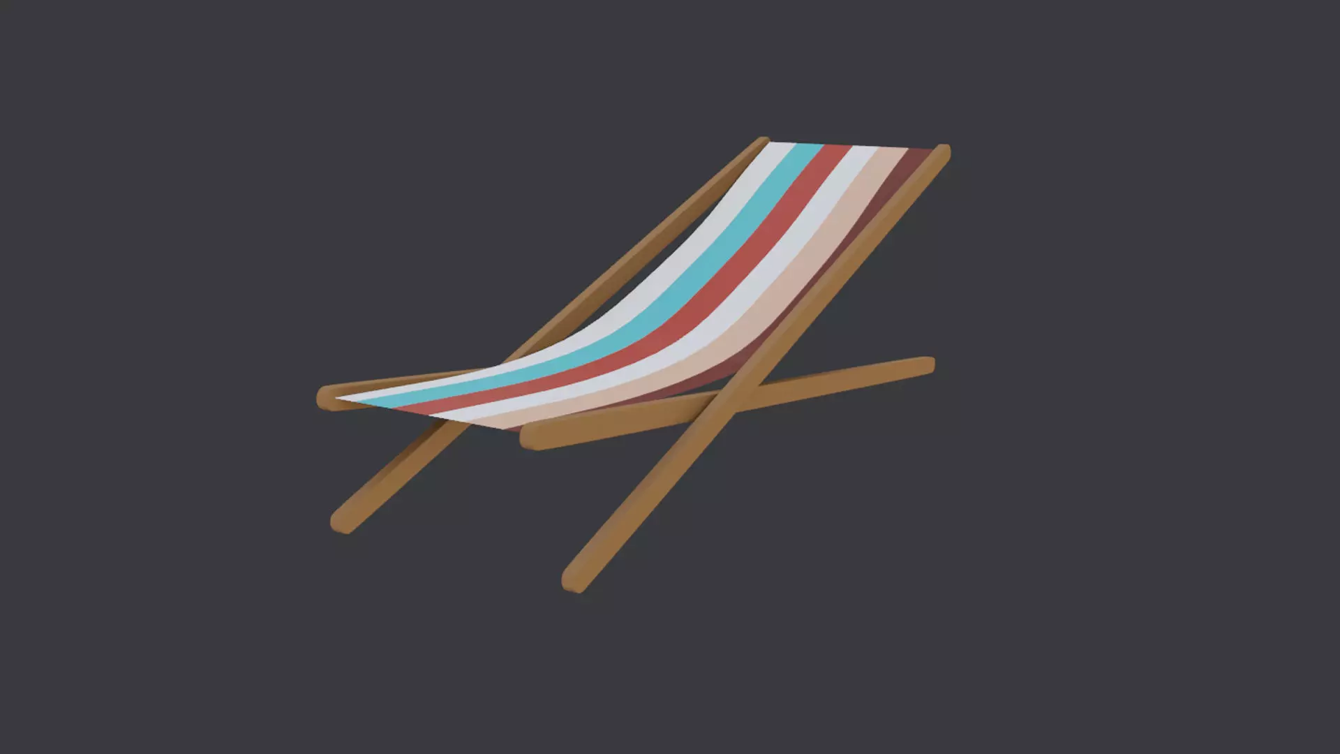 Low Poly Beach Chair Low-poly 3D model_0