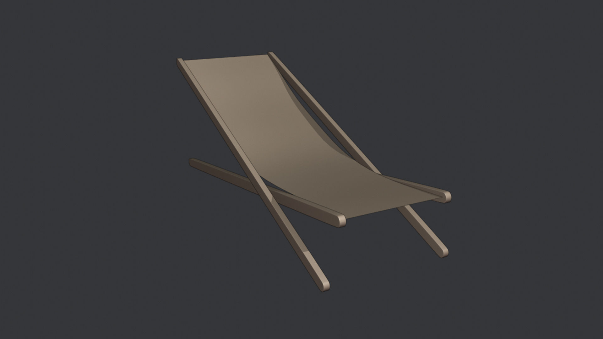Low Poly Beach Chair Low-poly 3D model_3