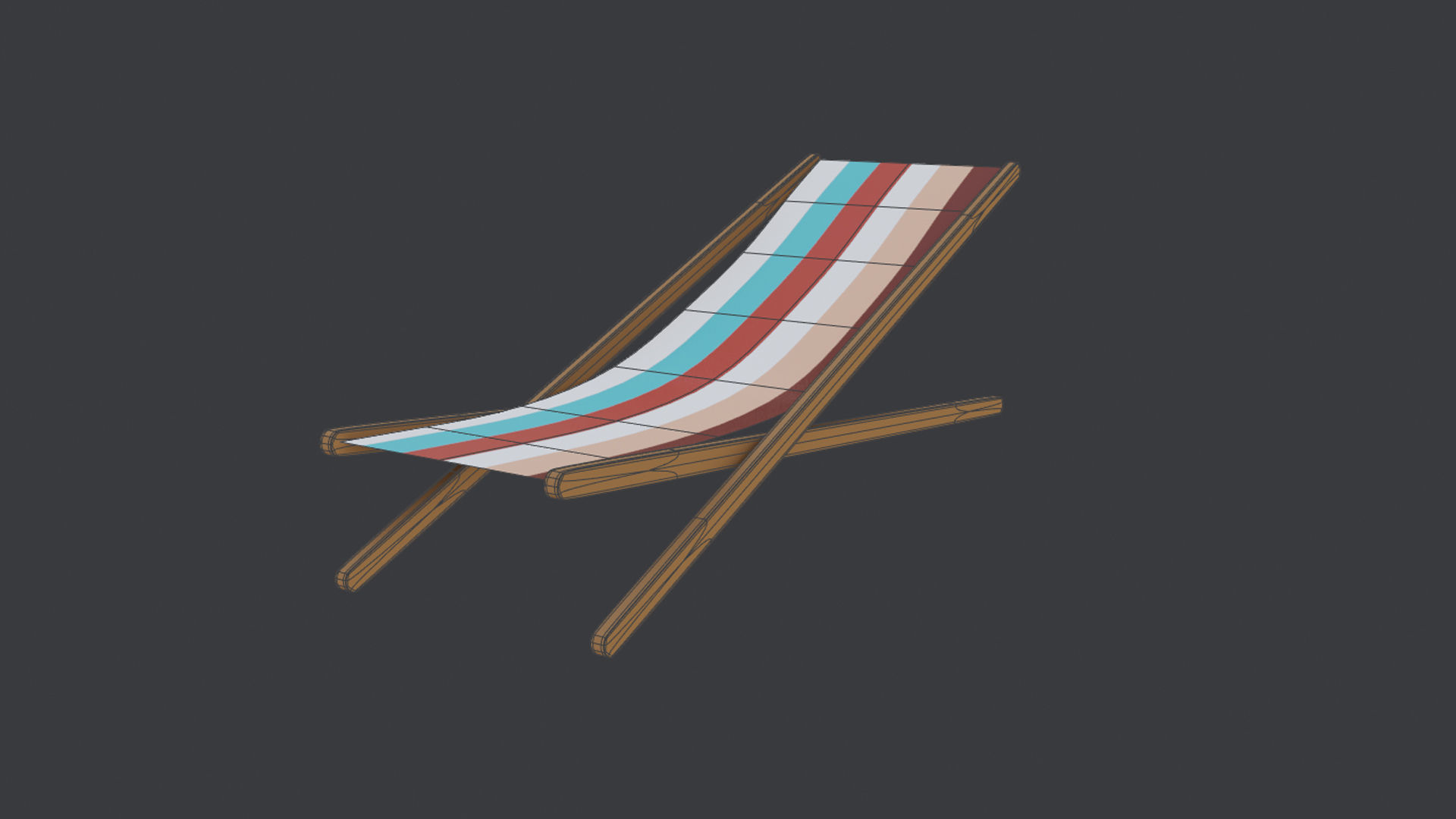 Low Poly Beach Chair Low-poly 3D model_1