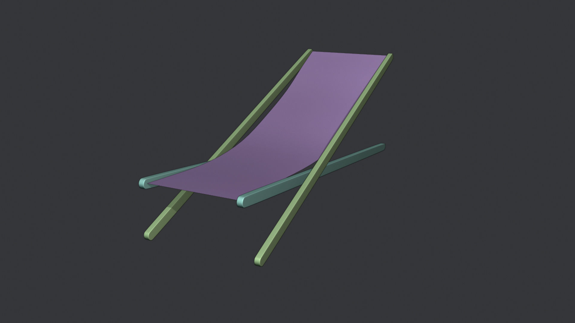 Low Poly Beach Chair Low-poly 3D model_4