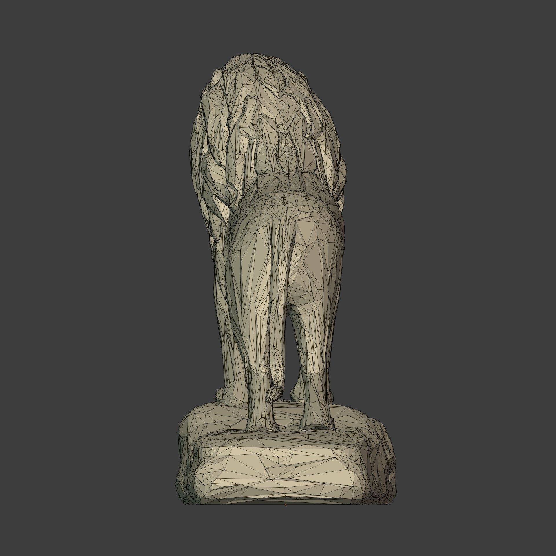 Polygonal Lion Statue 3D print model_11