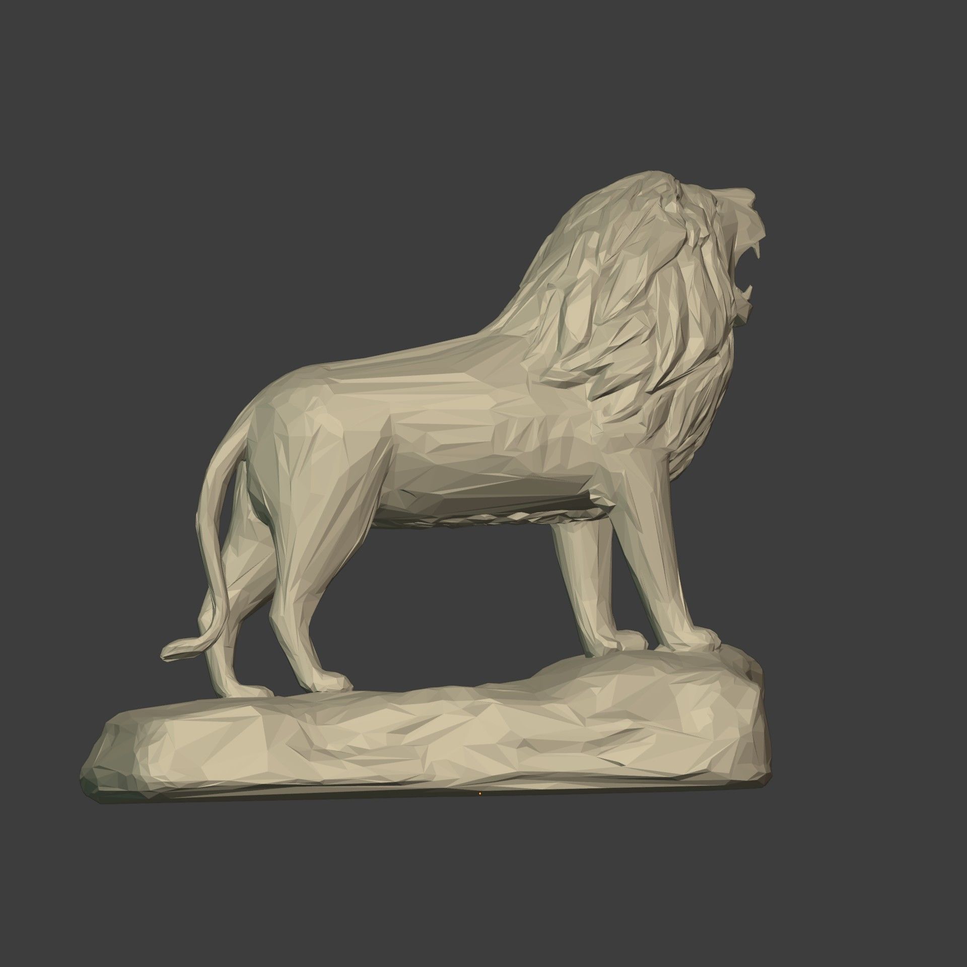 Polygonal Lion Statue 3D print model_6