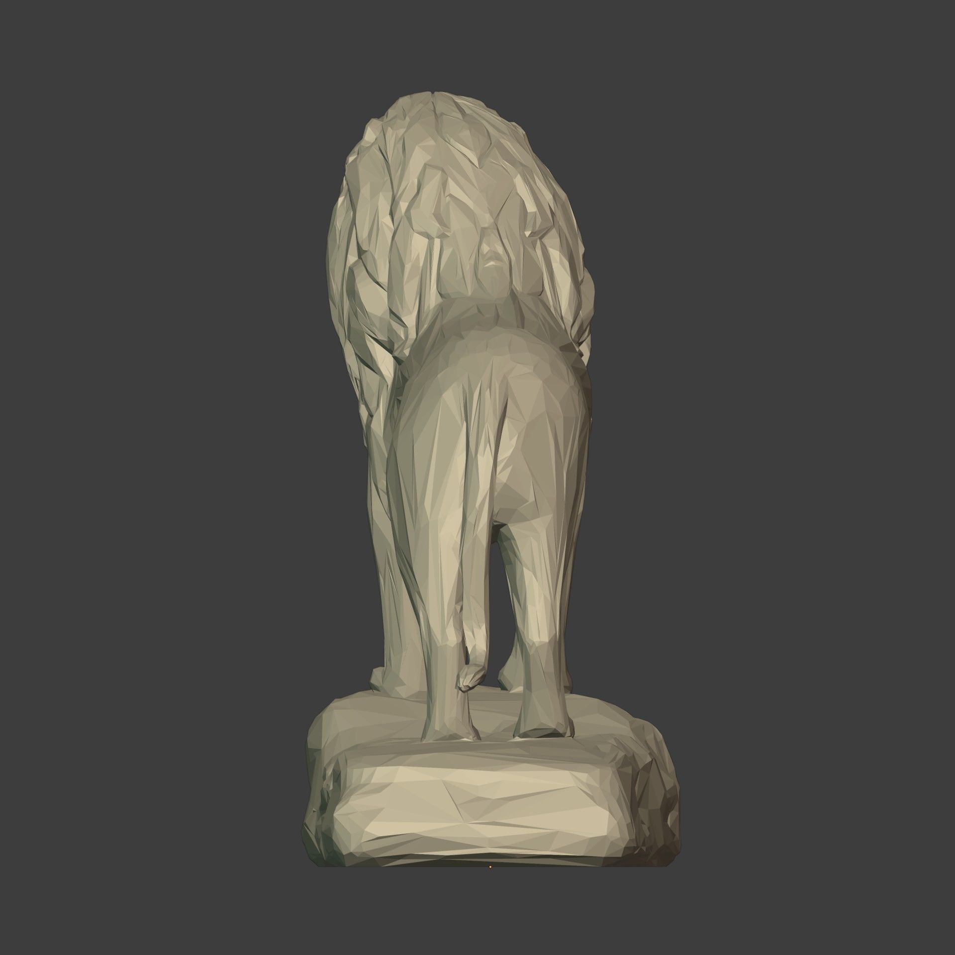 Polygonal Lion Statue 3D print model_10