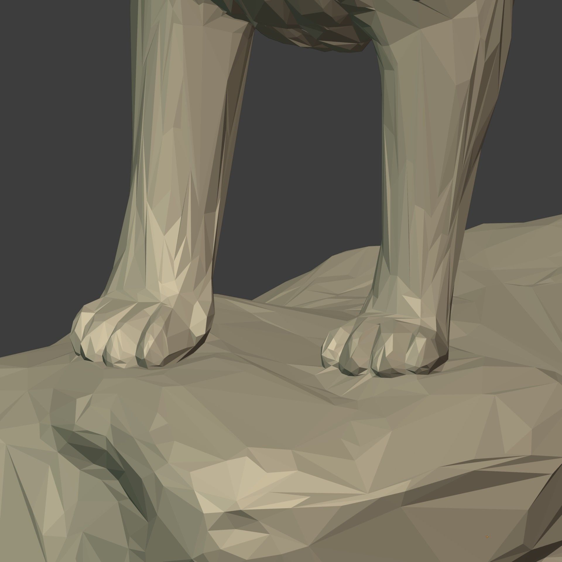 Polygonal Lion Statue 3D print model_14