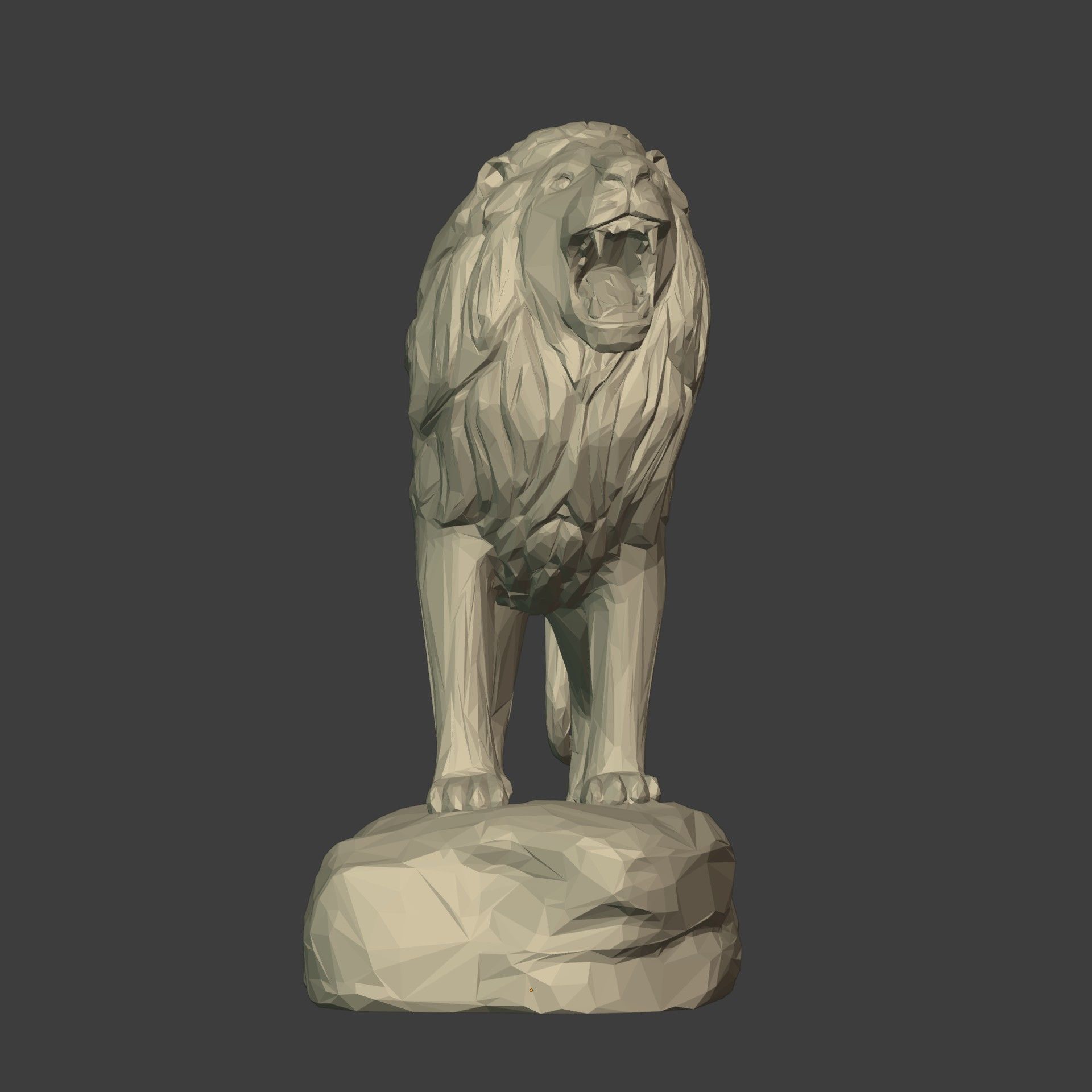 Polygonal Lion Statue 3D print model_8