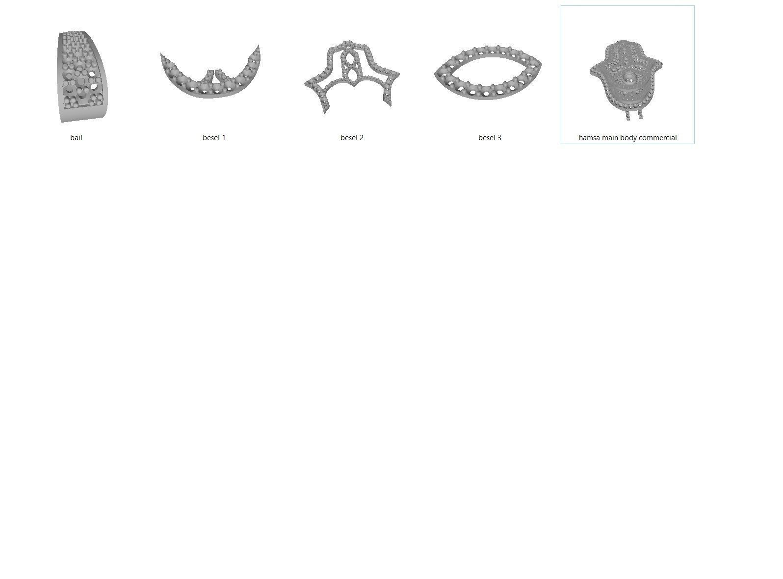 Hamsa hand Pendant Full Stones 3D print model_6