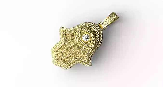 Hamsa hand Pendant Full Stones 3D print model