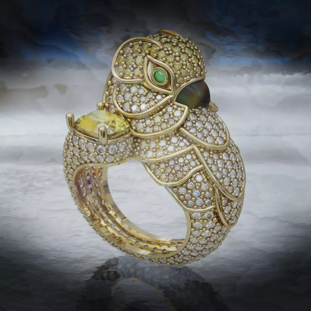 Parrot ring 3D print model