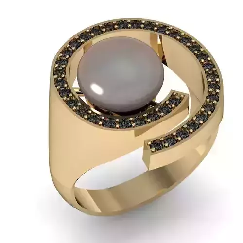 fashion ring with a pearl  