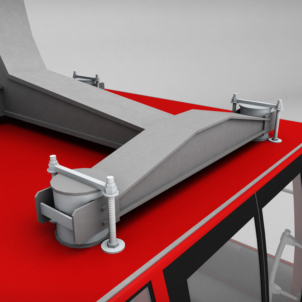 Ski lift gondola cable car 3D model_5