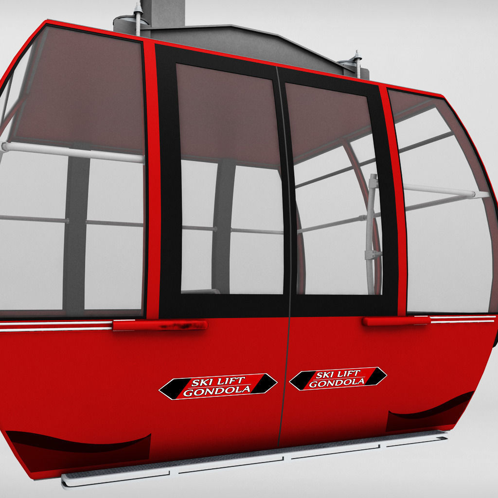 Ski lift gondola cable car 3D model_7