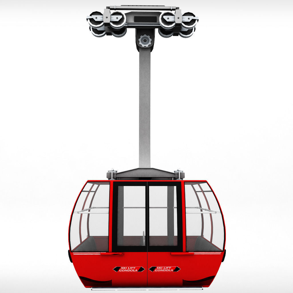 Ski lift gondola cable car 3D model_2