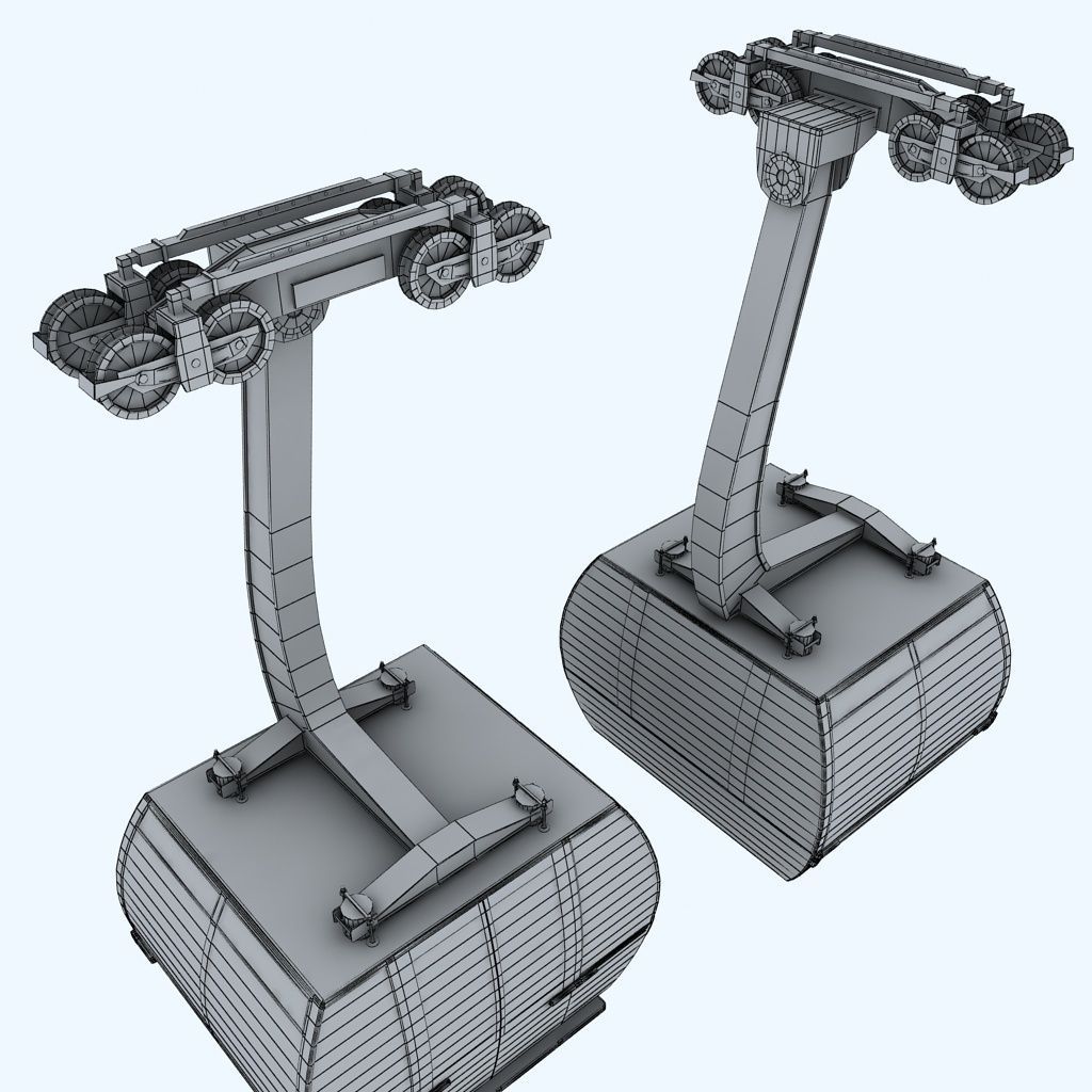 Ski lift gondola cable car 3D model_13