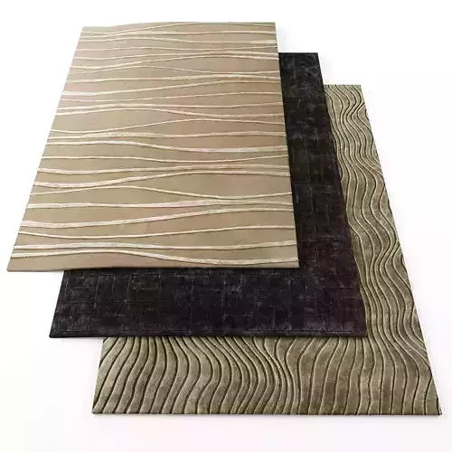 Rugs-406 three rugs with wave pattern