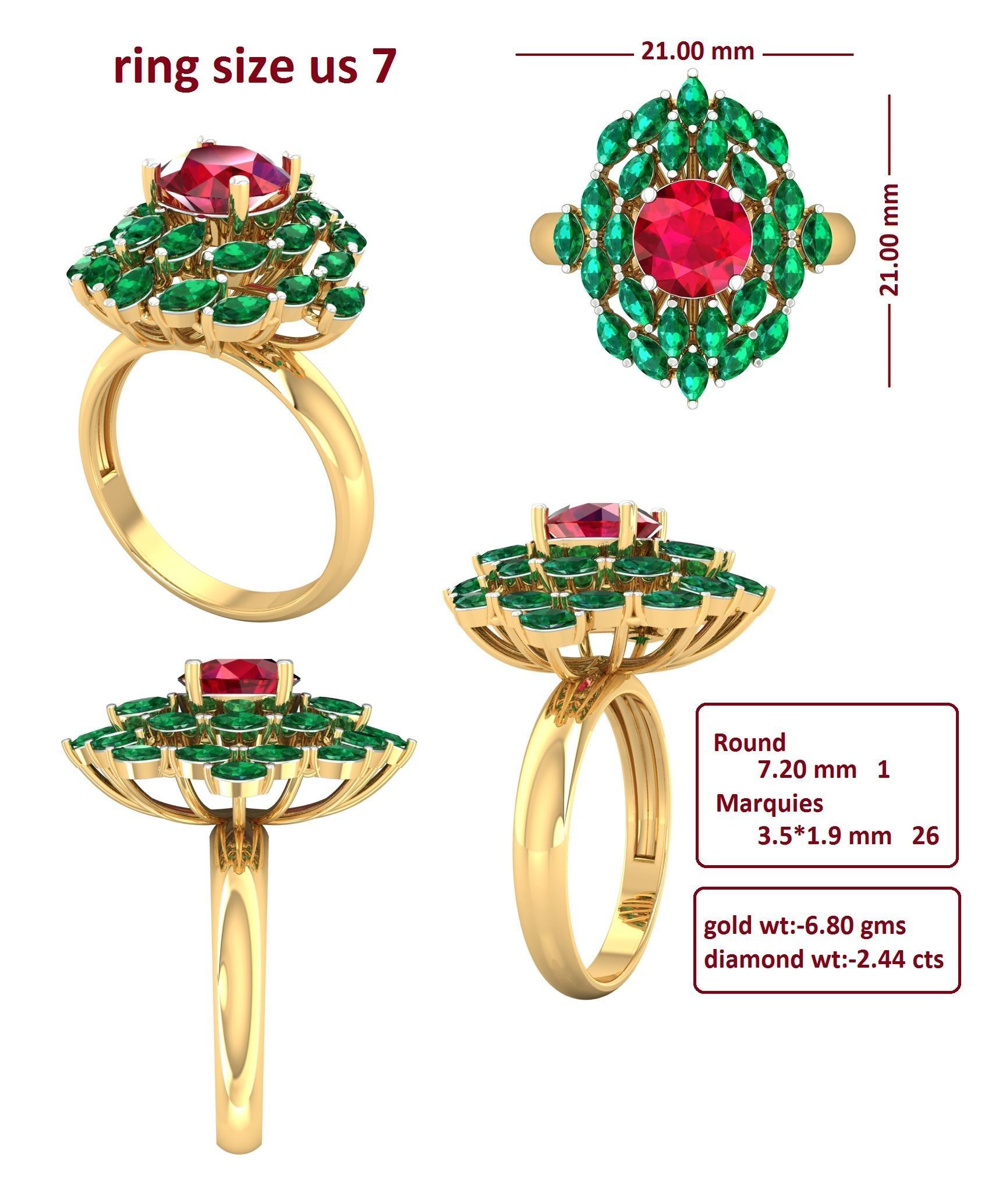 88 Women Ring Cad 3dm render details bulk collection  3D print model_41