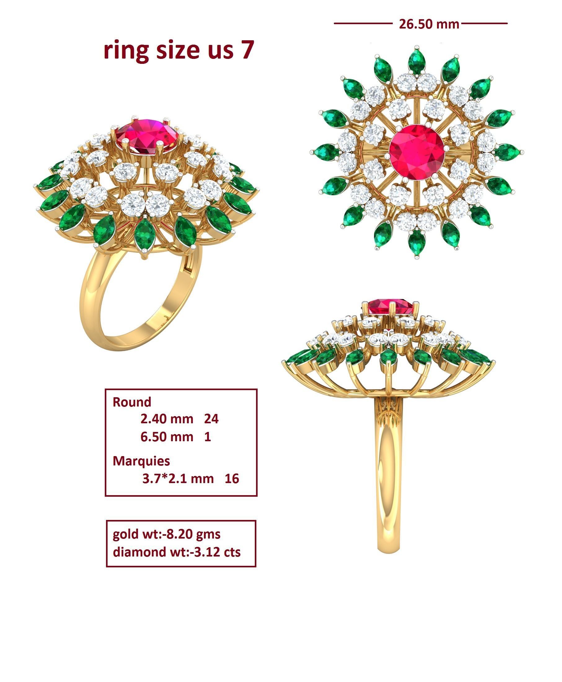 88 Women Ring Cad 3dm render details bulk collection  3D print model_46