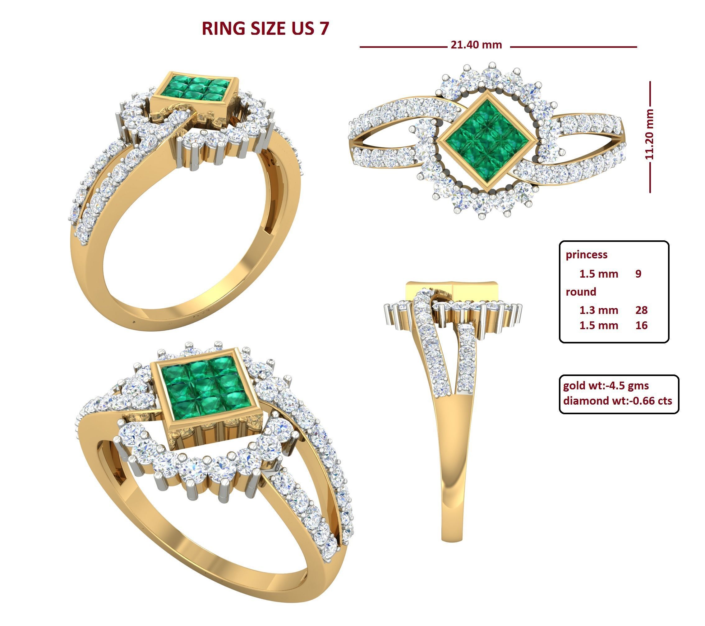 88 Women Ring Cad 3dm render details bulk collection  3D print model_23