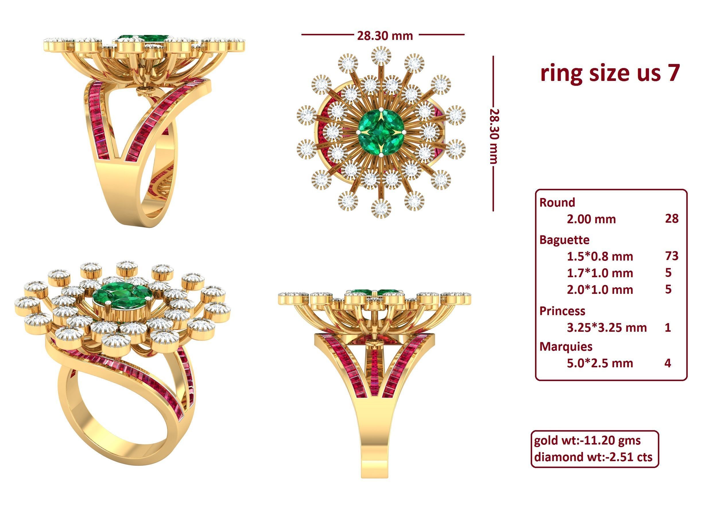 88 Women Ring Cad 3dm render details bulk collection  3D print model_48