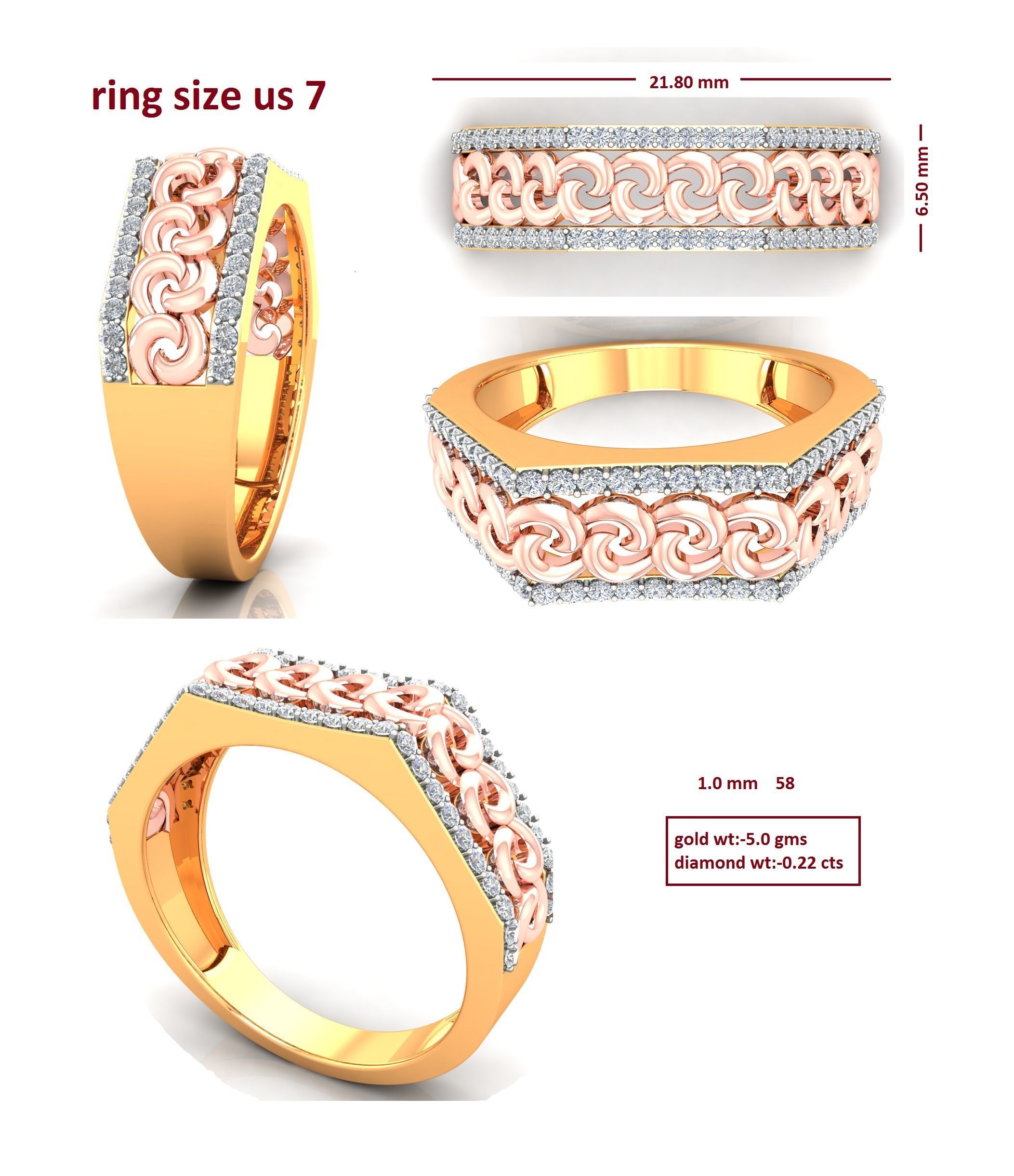 88 Women Ring Cad 3dm render details bulk collection  3D print model_33