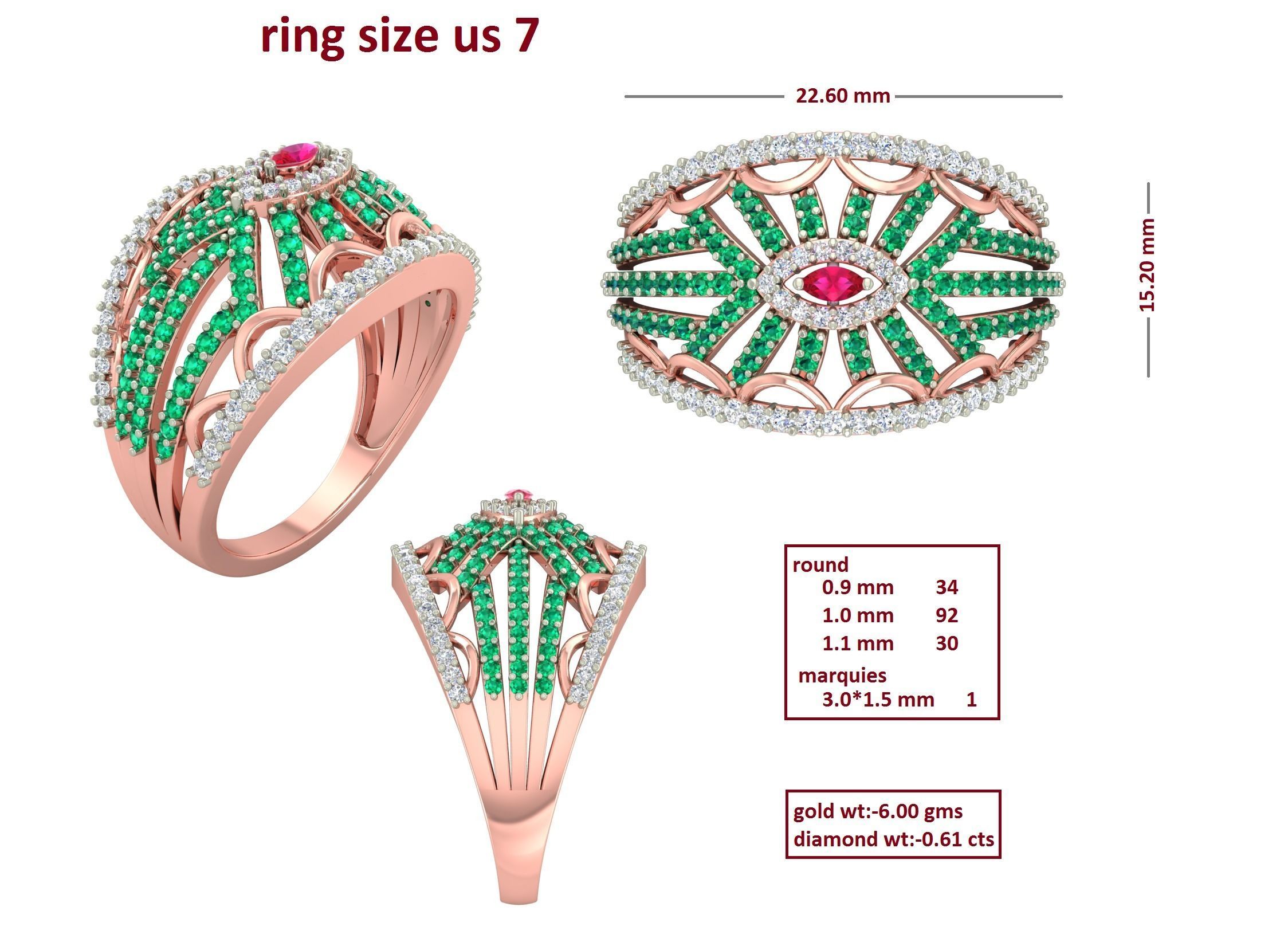 88 Women Ring Cad 3dm render details bulk collection  3D print model_28