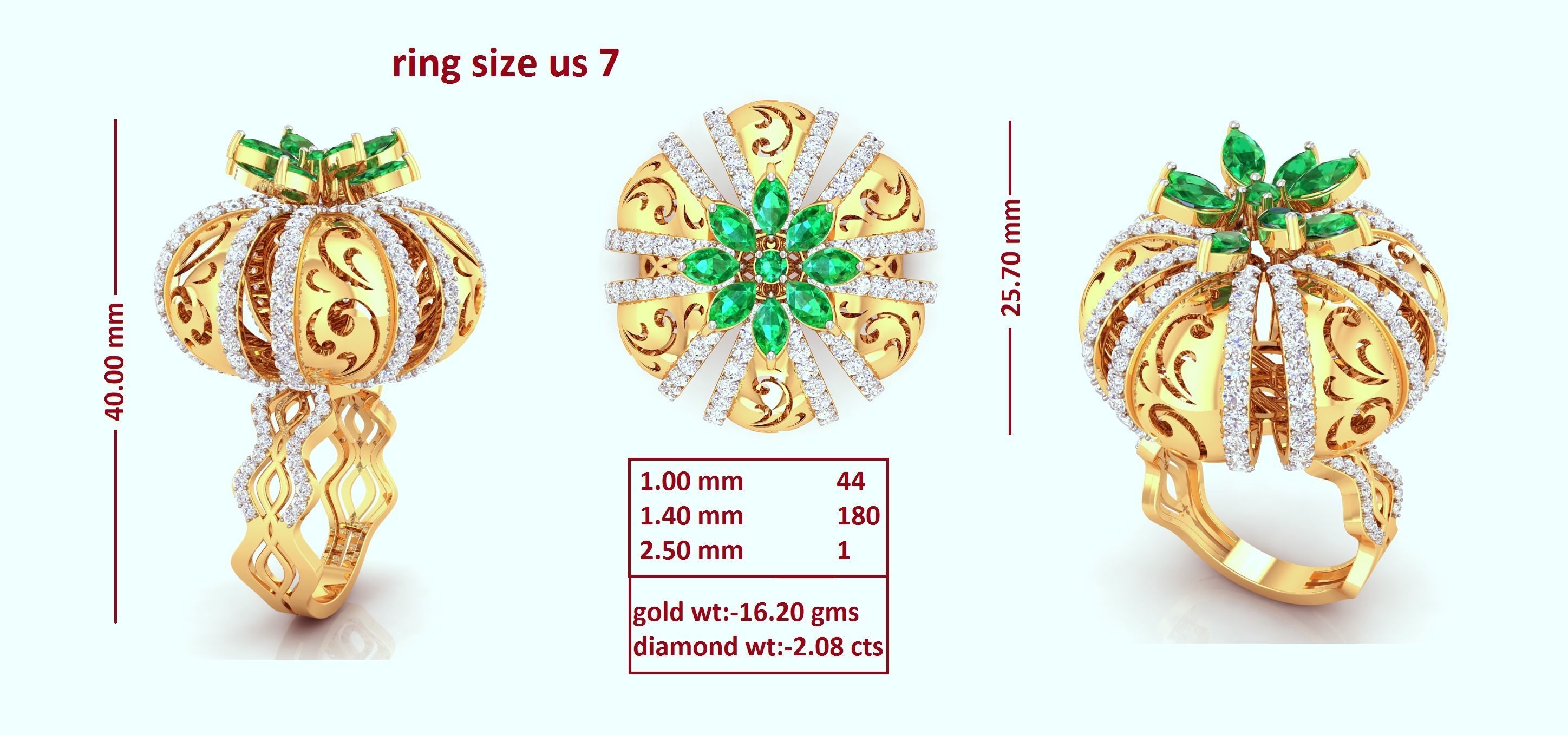 88 Women Ring Cad 3dm render details bulk collection  3D print model_43