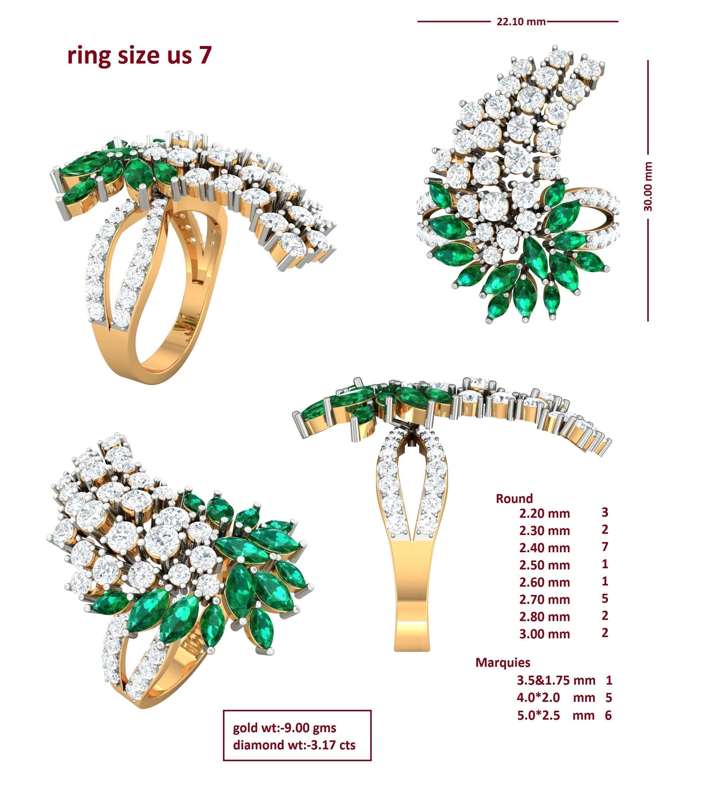 88 Women Ring Cad 3dm render details bulk collection  3D print model_56