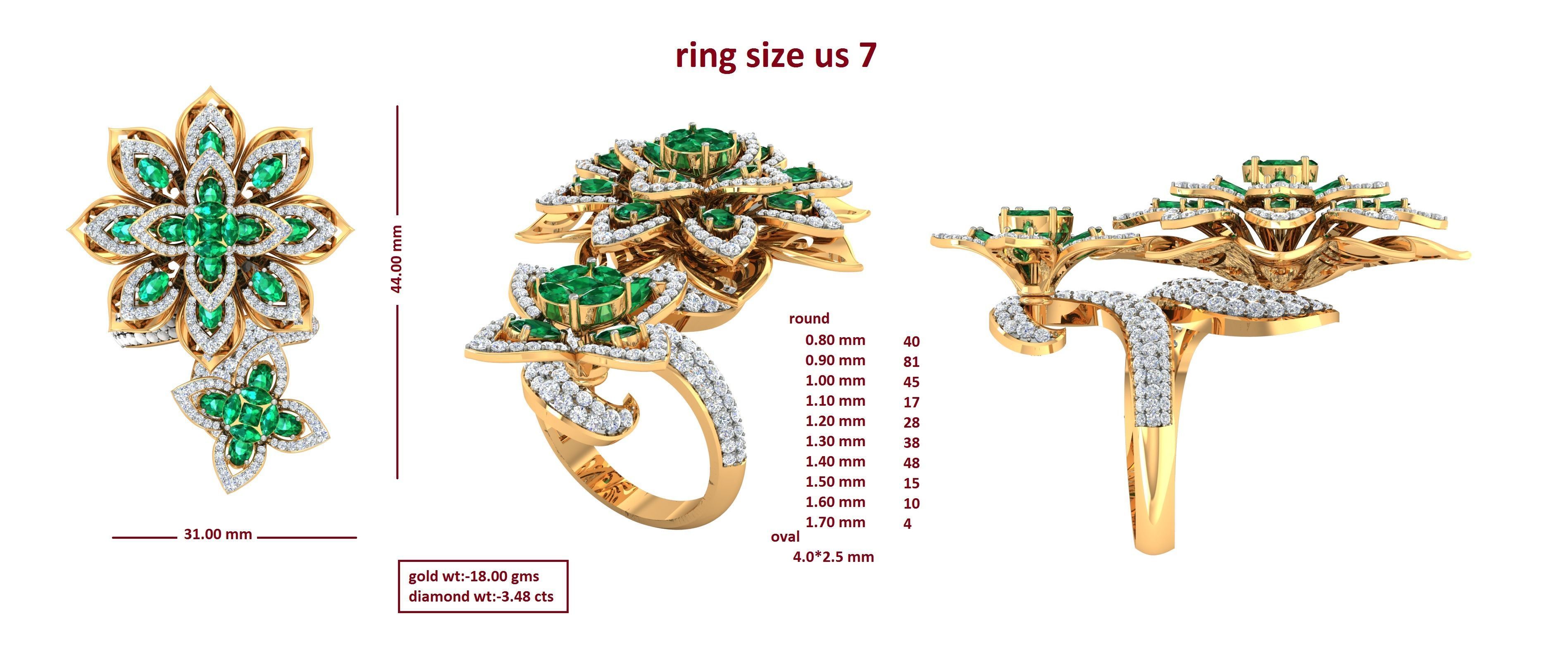 88 Women Ring Cad 3dm render details bulk collection  3D print model_53