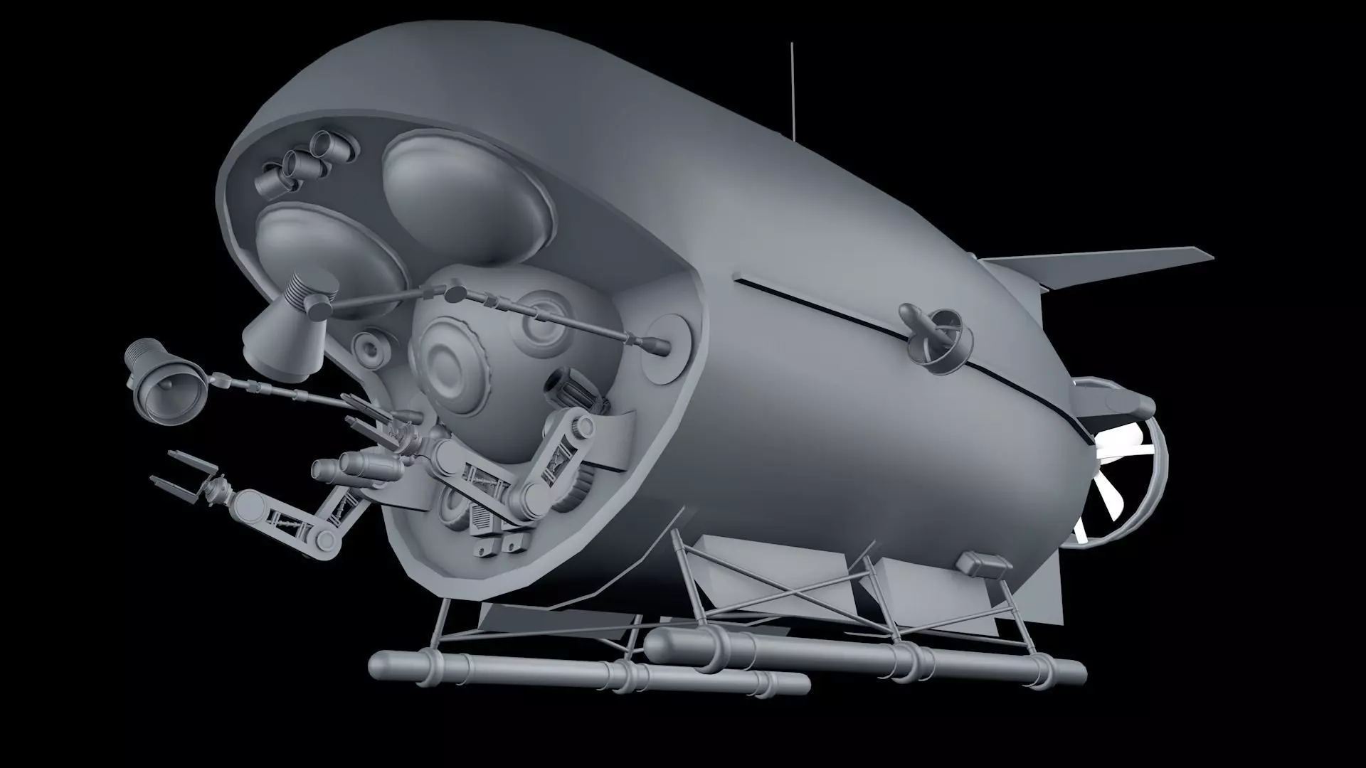 russian submarine mir 1 Free 3D model