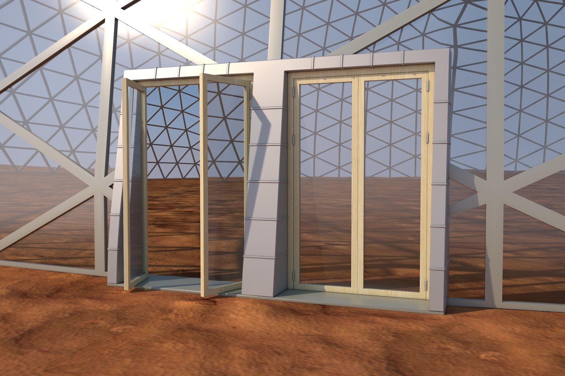 Geodesic dome 3D model_5