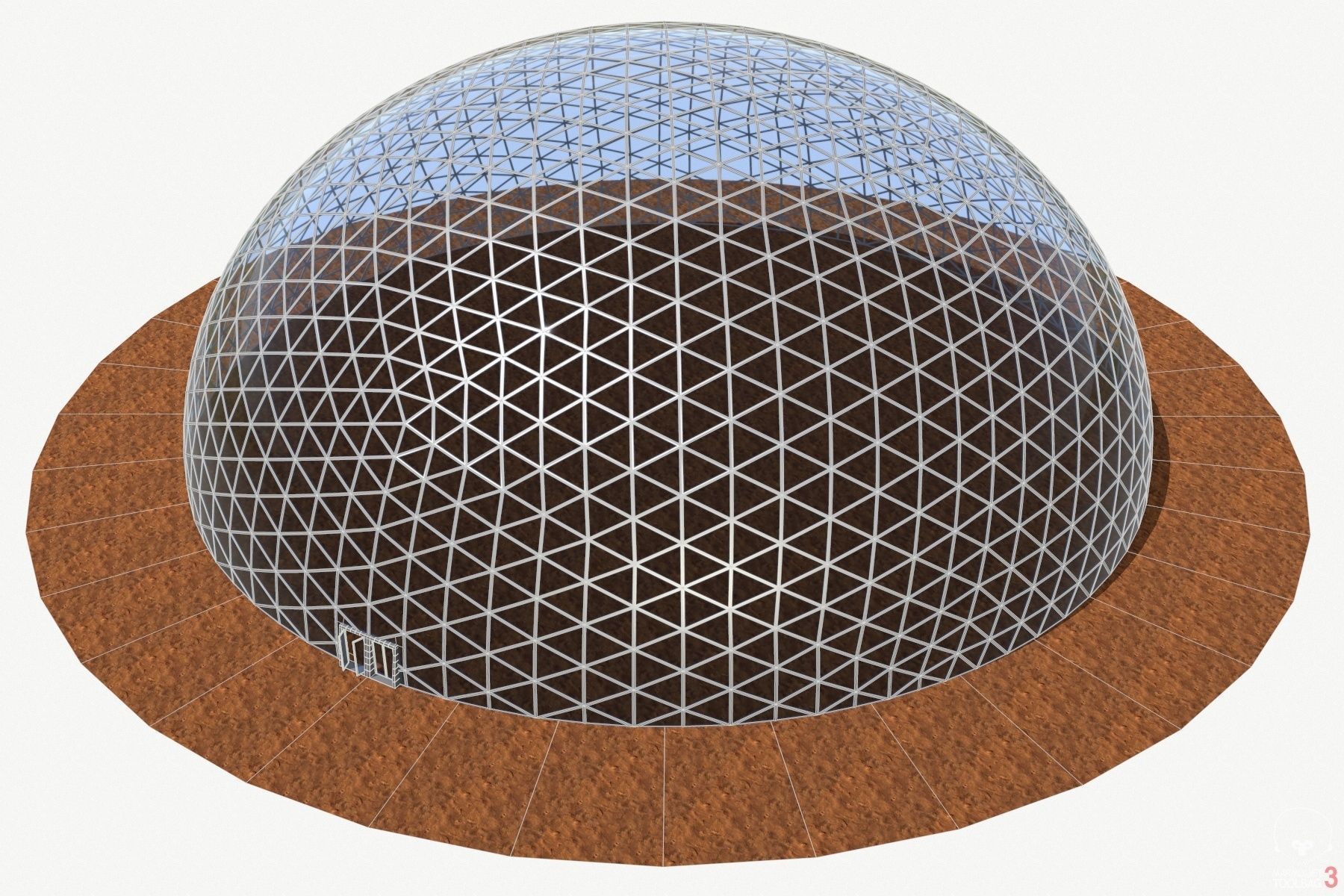 Geodesic dome 3D model_3