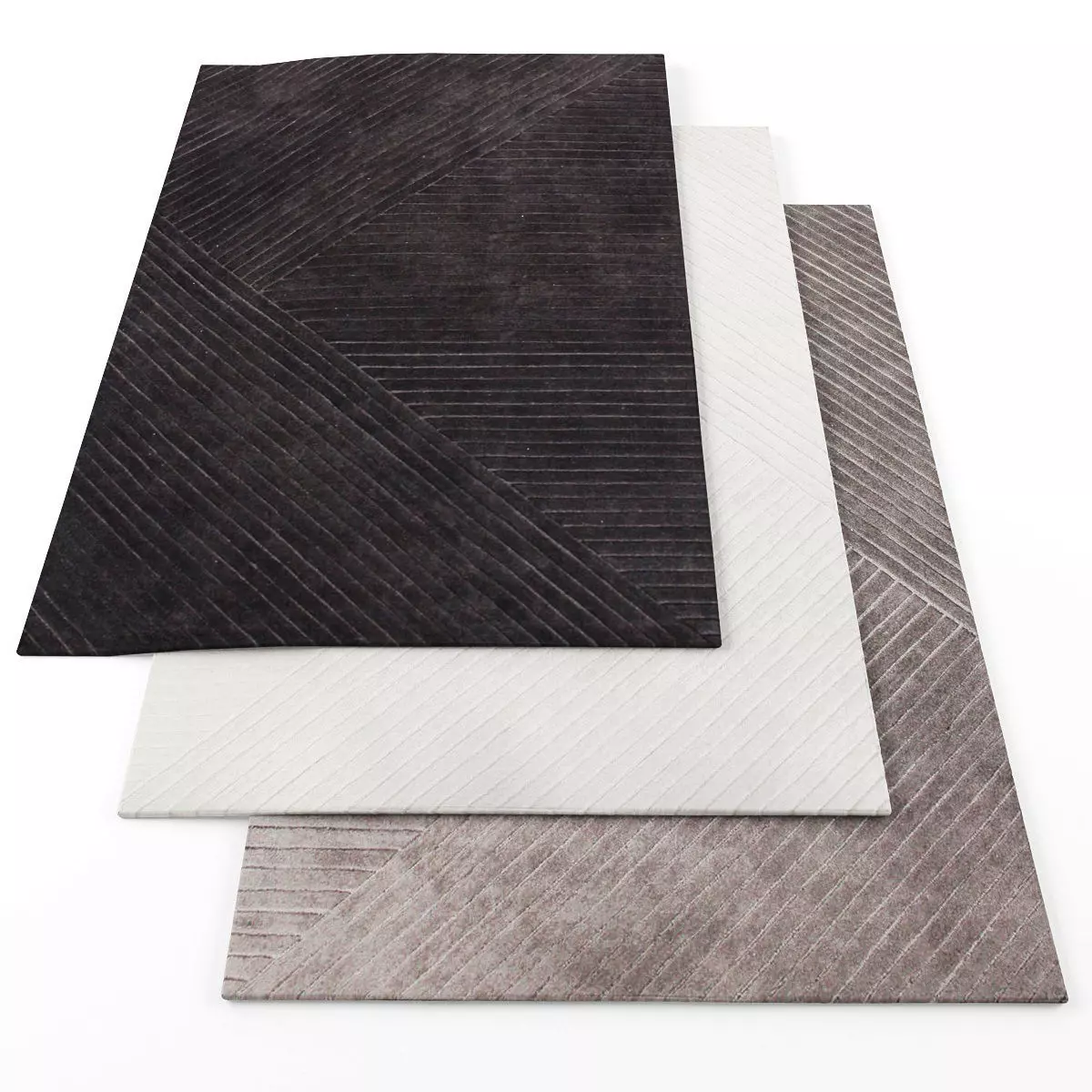 Rugs-421 three rugs Low-poly 3D model