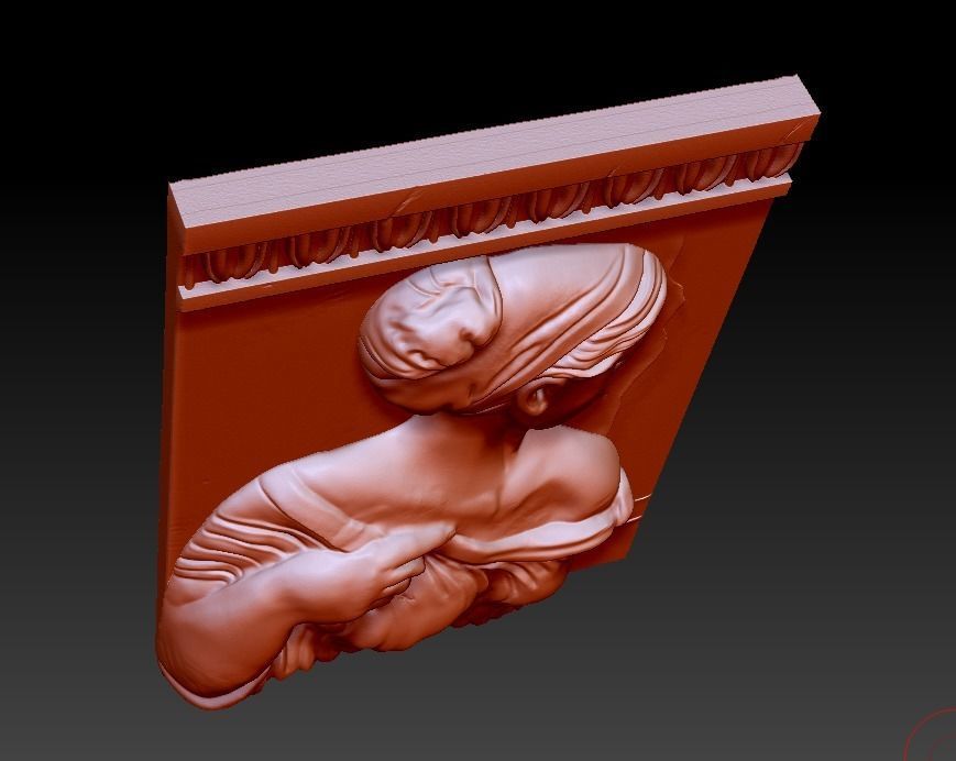 Aphrodite bas-relief 3D print model_3