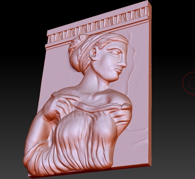Aphrodite bas-relief 3D print model_5