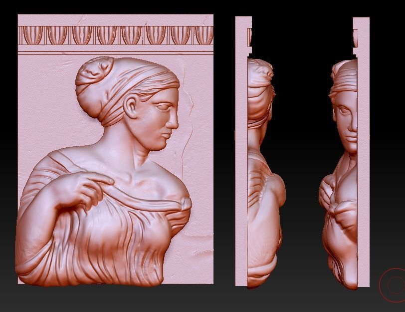 Aphrodite bas-relief 3D print model_4