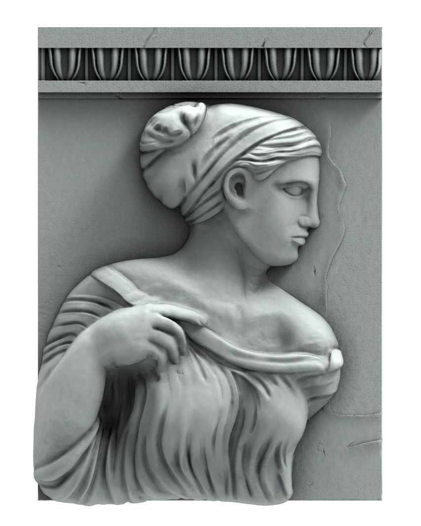 Aphrodite bas-relief 3D print model_2